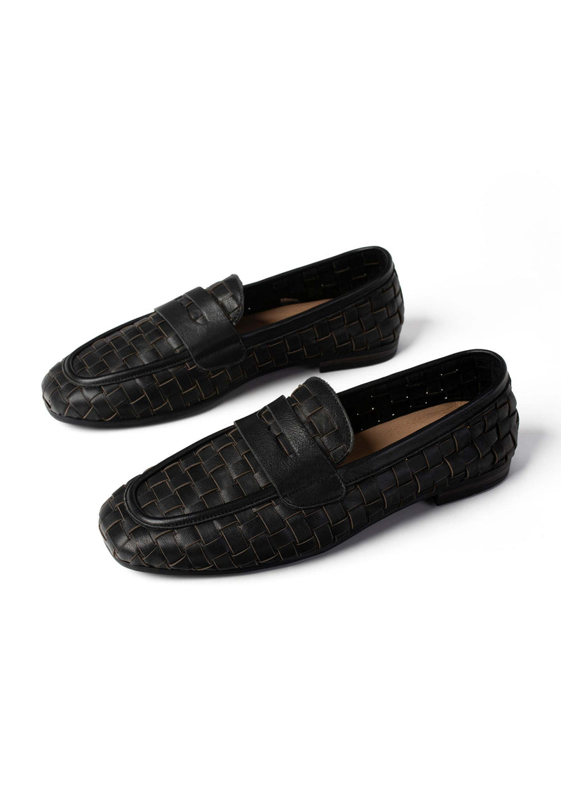 Walking Under Golden Skies Flat Shoes - Black