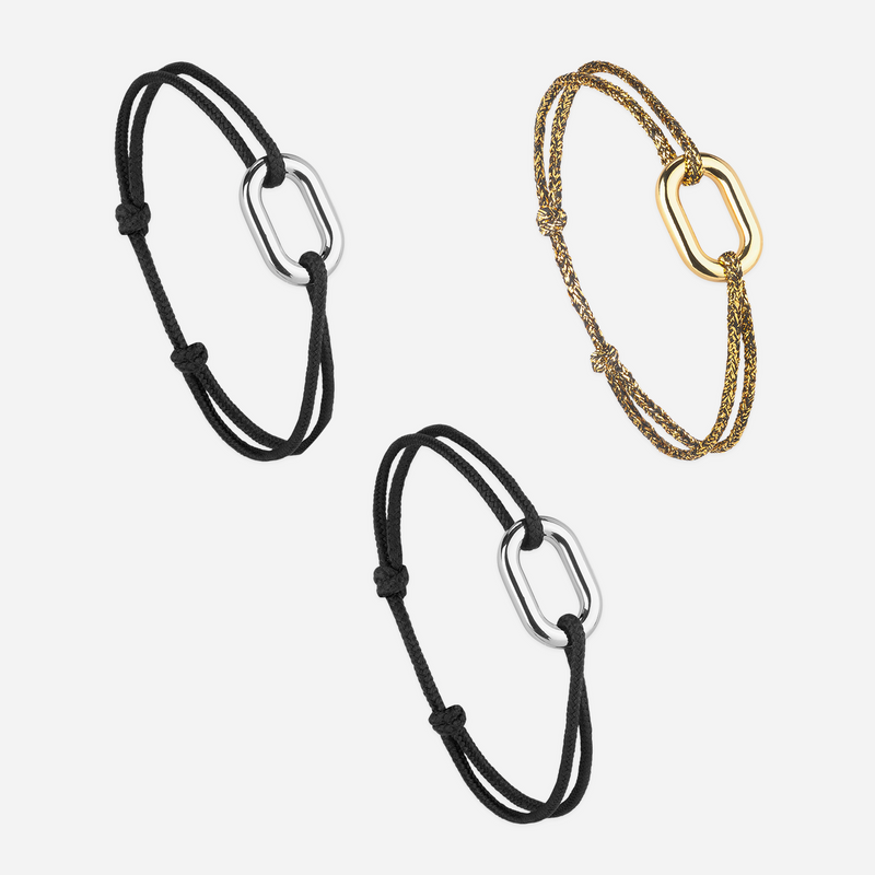 Bracelet Pack Proue X Manille X Paul - Noir, Or Noir Et Noir