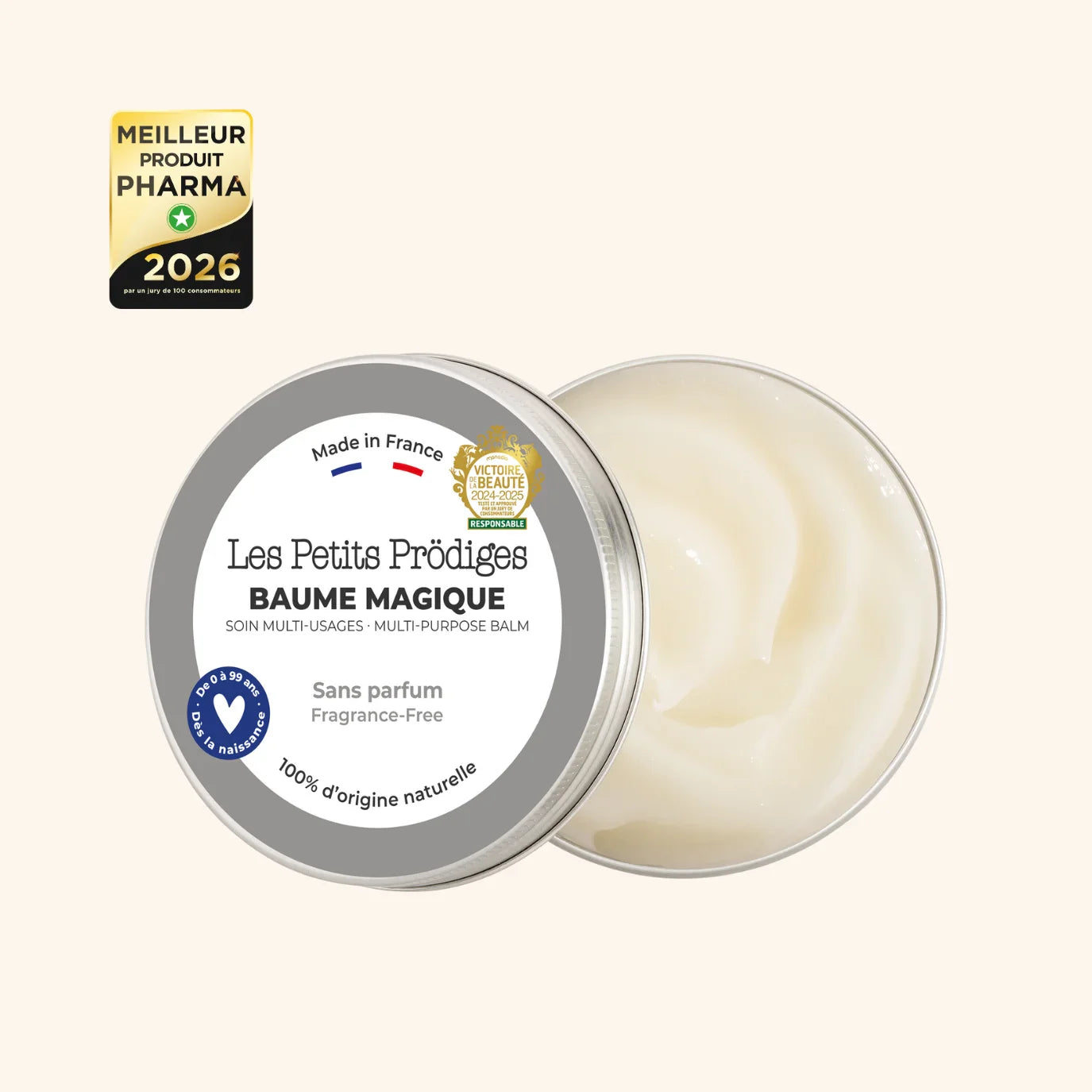 Baume Magique Best-seller qui remplace 10 produits Multi-usages dès bébé naissance sans parfum soin visage corps cheveux lèvres mains pieds démaquillant