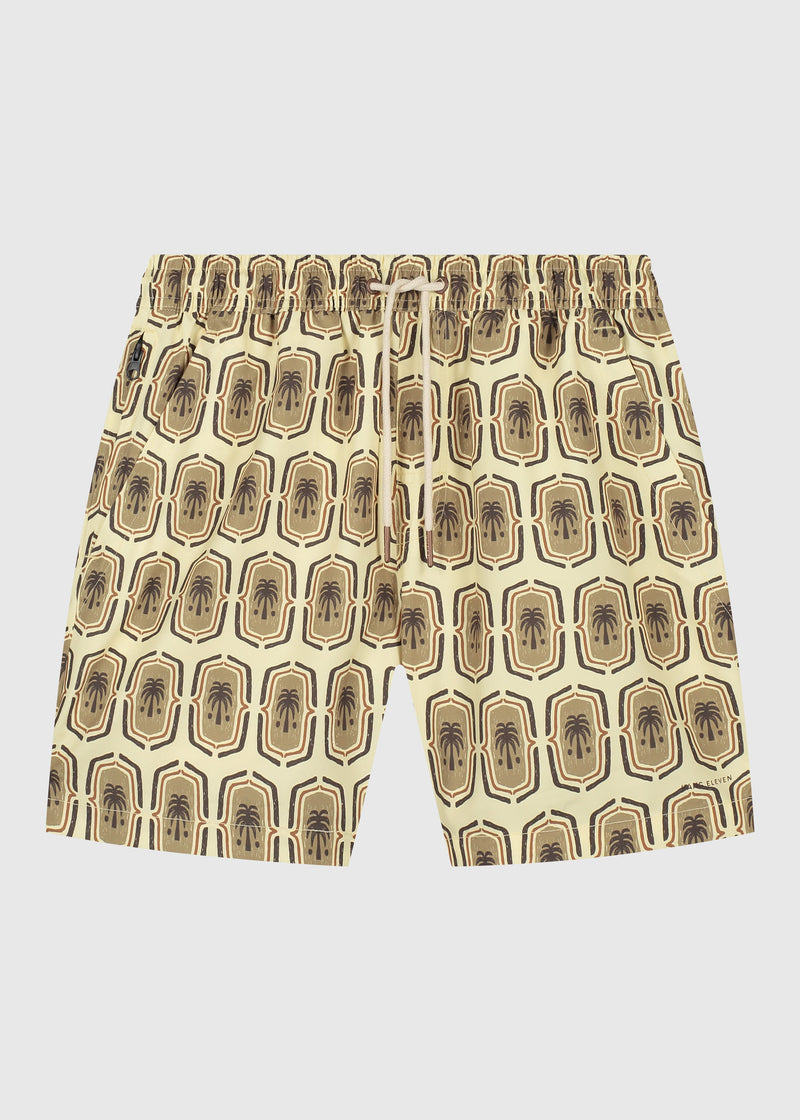 Shorts de baño con insignia de palma - Arena