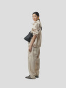 Tony Windbreaker in Black-Dotted Sand Technical Fabric