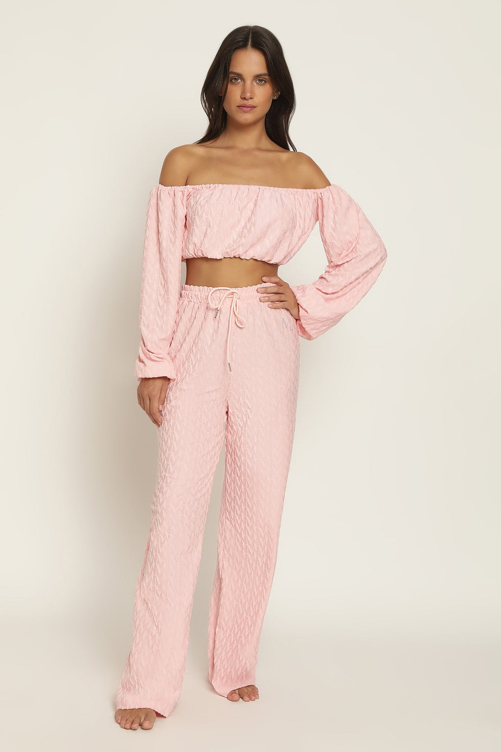 Kenza Trousers - Pink Terry Towelling
