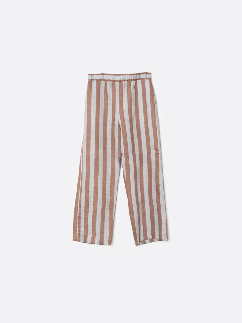 Pantalon Rayé Gris Et Taupe