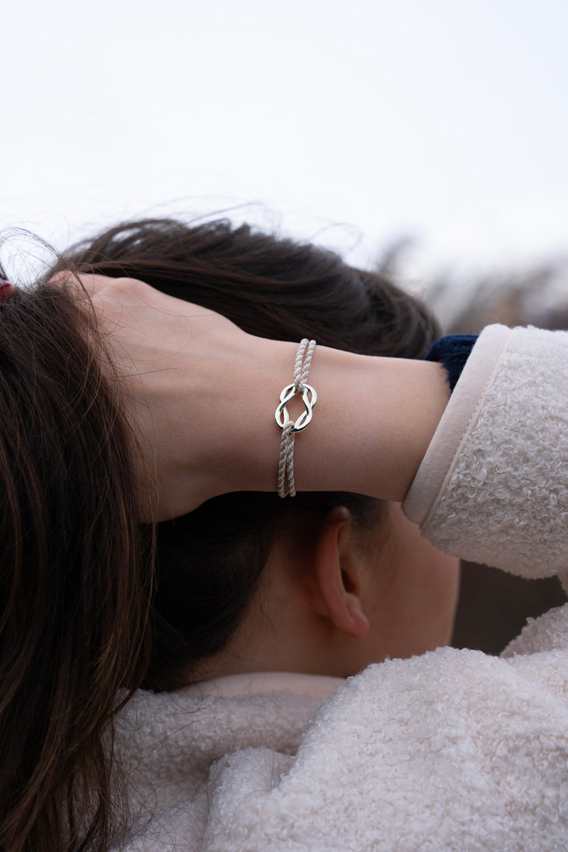 Bracelet Pataras - Rayé Beige Et Blanc