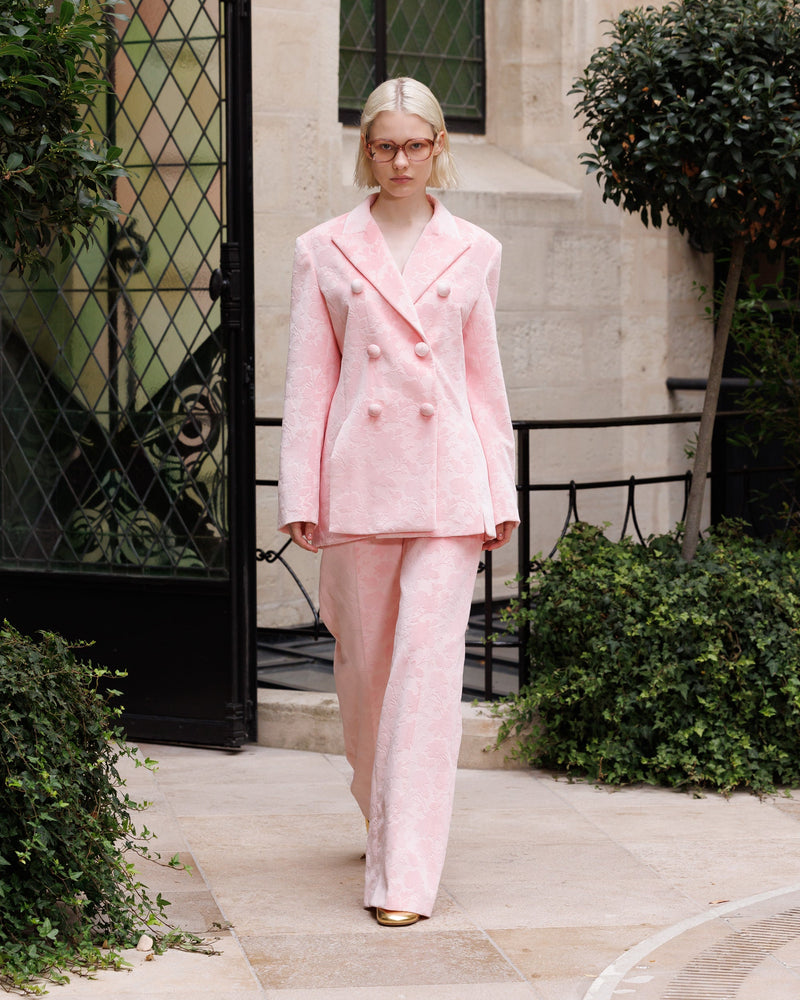 Fashionable cotton velvet suit jacket - pink