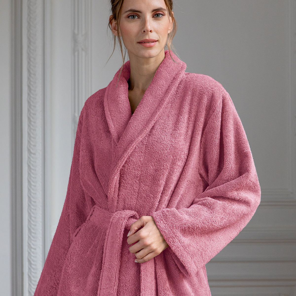 Plain Terry - Bathrobe - Blush