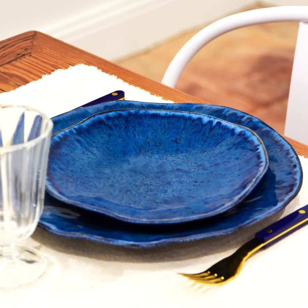 Plato Onda Pequeño | Azul abisal