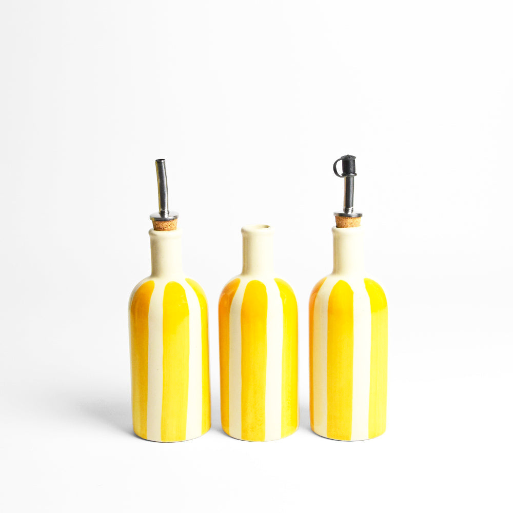 Botella de aceite pequeña - Linhas amarillas