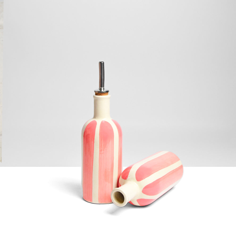 Small Oil Bottle - Pink Linhas