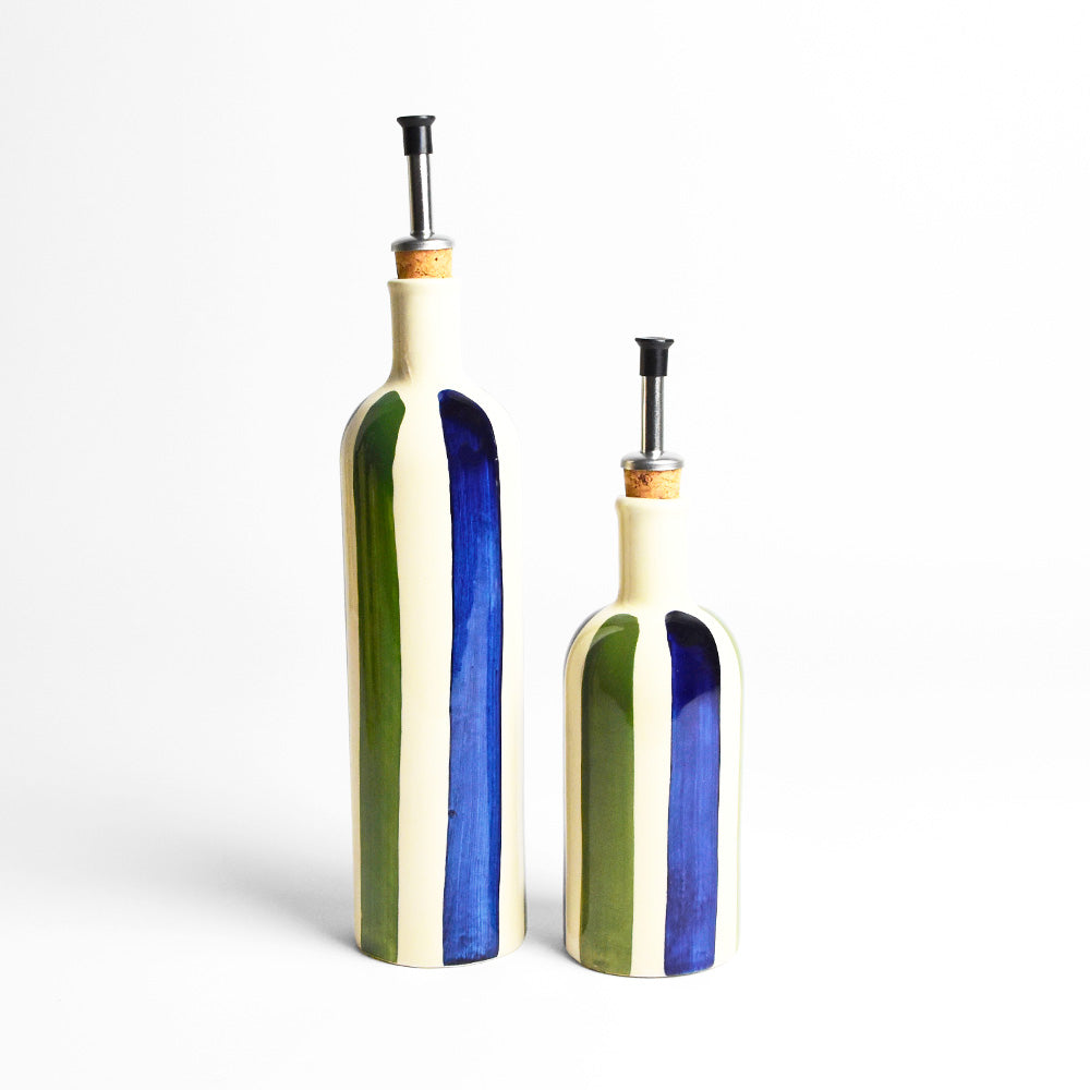 Botella de aceite pequeña | Linhas azules y verdes