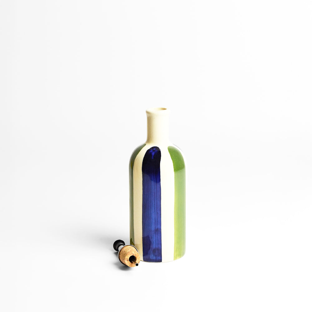 Botella de aceite pequeña | Linhas azules y verdes