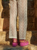 PANTALON CROCHET BLANC PETUNIA PETITE MENDIGOTE