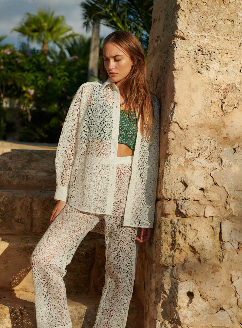 PANTALON CROCHET BLANC PETUNIA PETITE MENDIGOTE