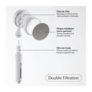 Pommeau de Douche Filtrant Blanc + 2 Filtres (4 Mois de Filtration)