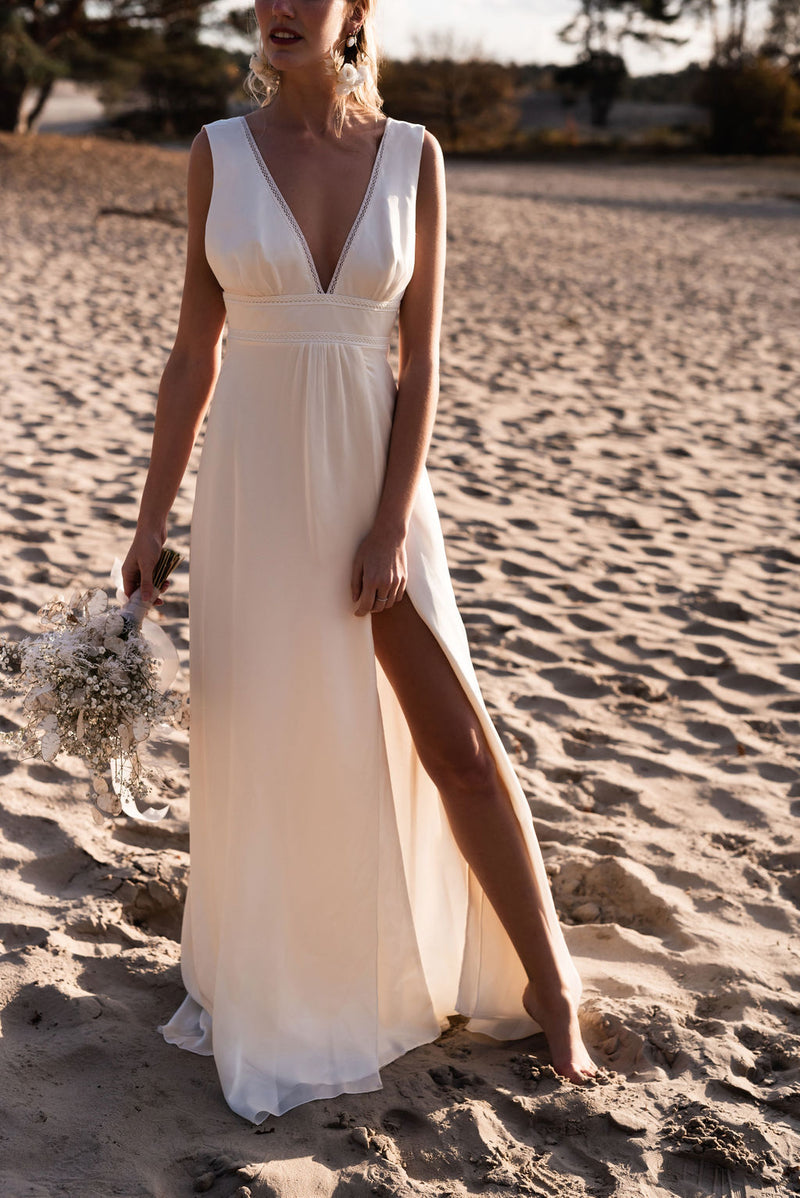 Robe Longue Paradis - Blanc Soie