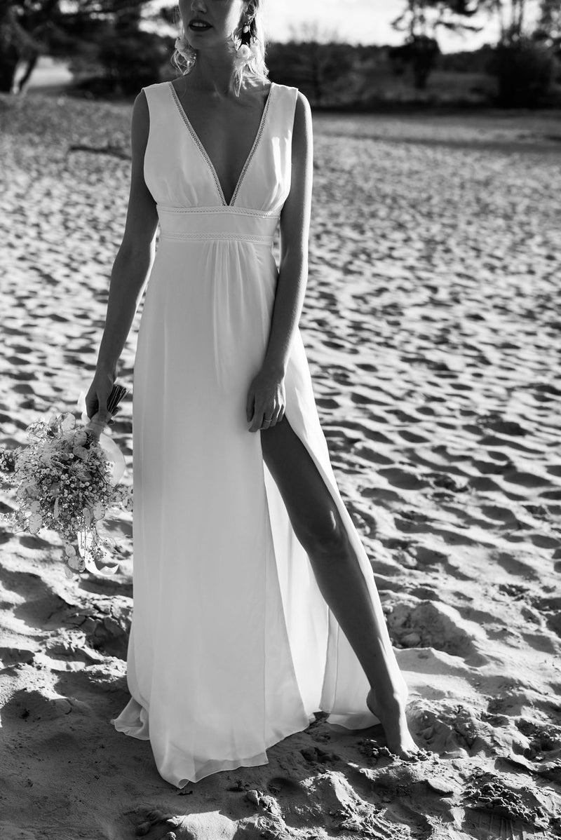 Robe Longue Paradis - Blanc Soie