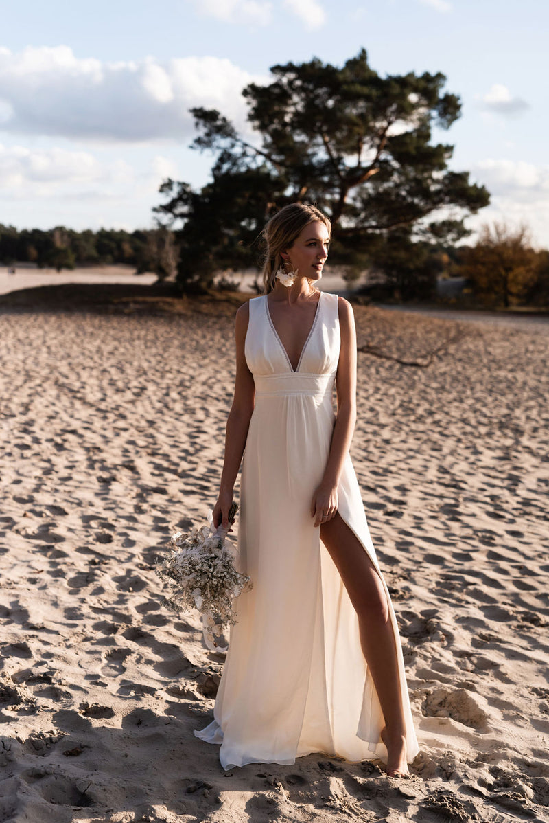 Robe Longue Paradis - Blanc Soie