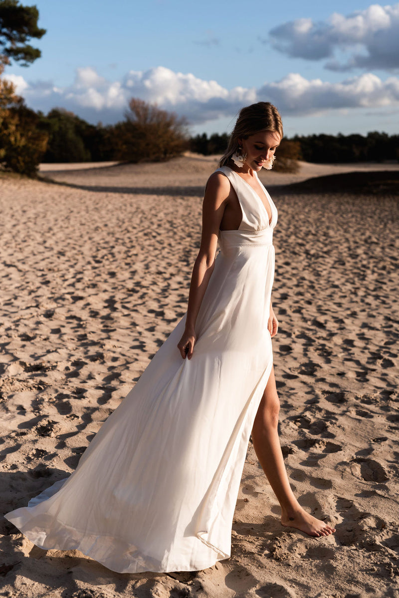 Robe Longue Paradis - Blanc Soie