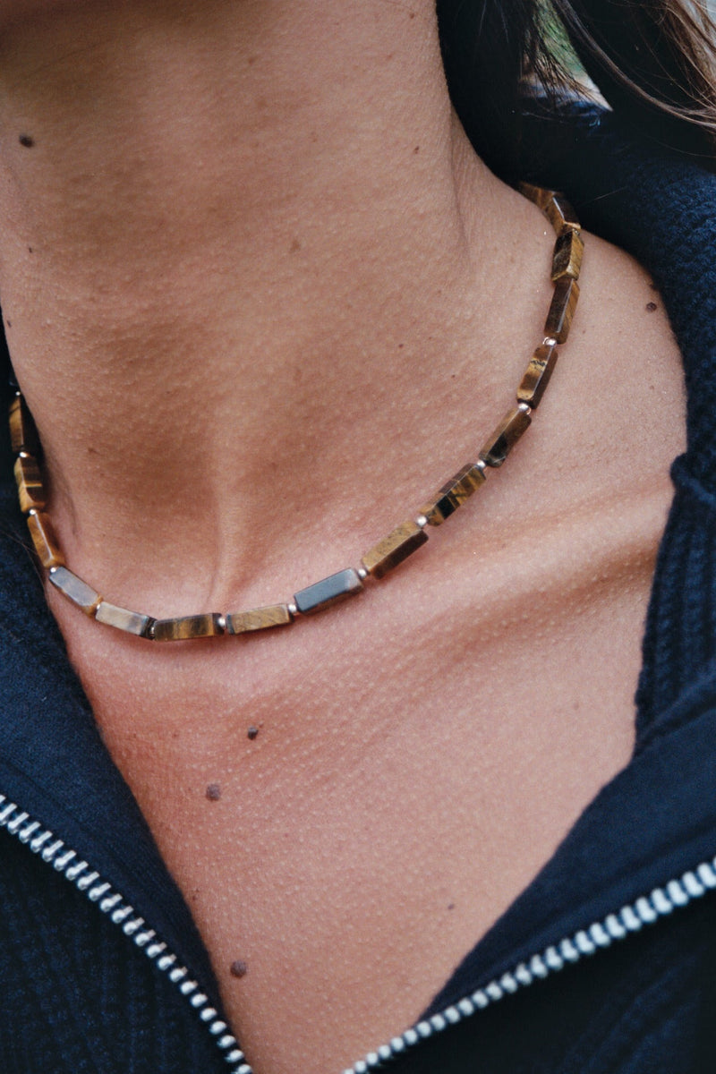 Le Collier Oeil Du Tigre Rectangulaire