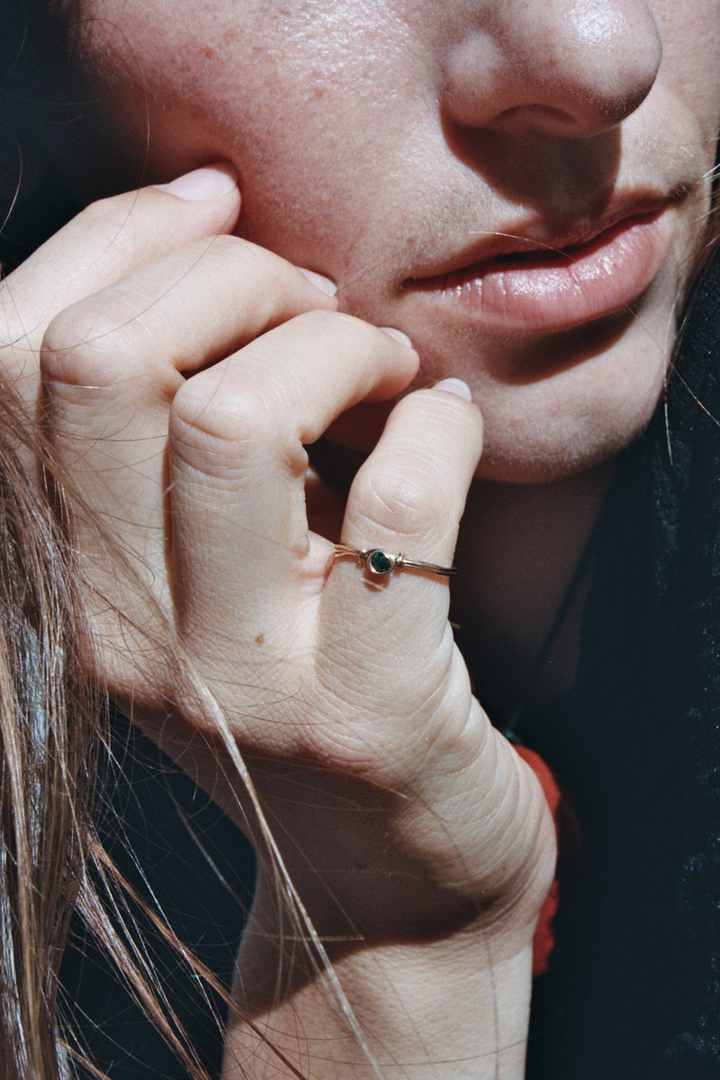 La Bague Tissée Malachite