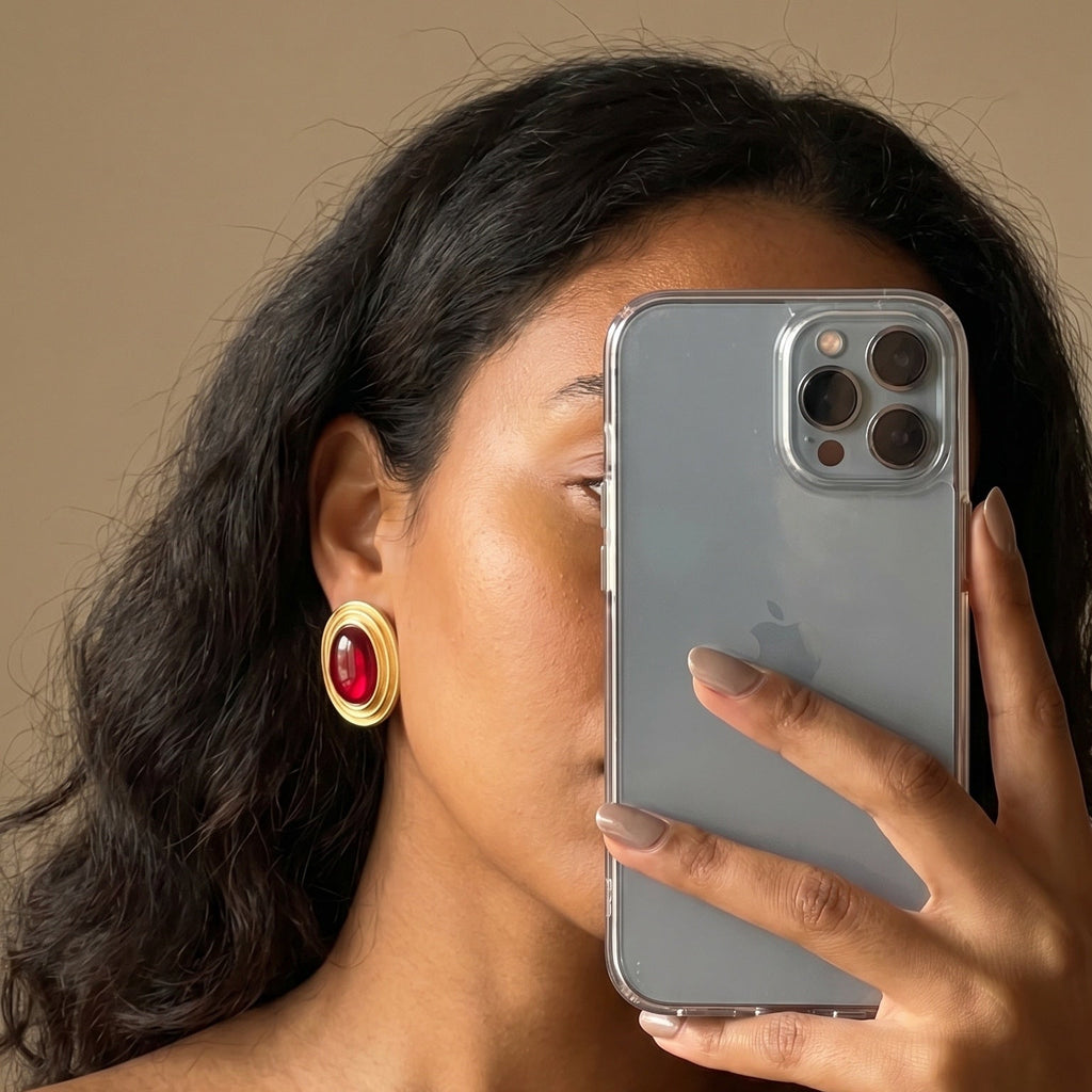 Boucles D'Oreilles Old Money Rouge