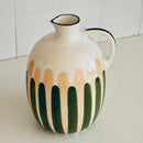 Pichet En Céramique - Rayure Vert/Beige