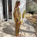 Blue And Yellow Stripes Pants