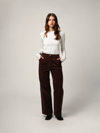 Pantalon Pince Femme Chocolat