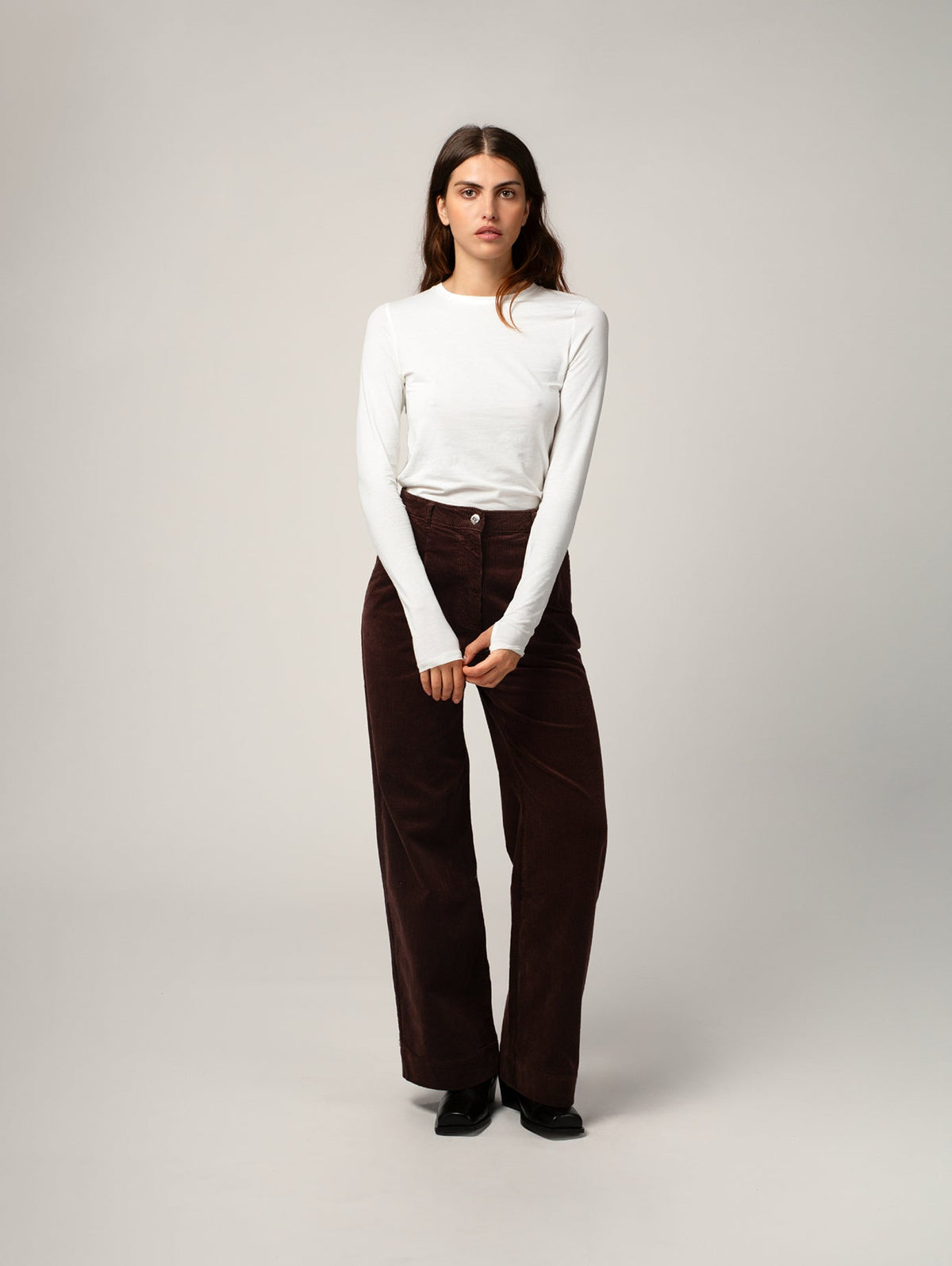 Pantalon Pince Femme Chocolat