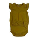 Body Pippi avec petits volants sur les manches en coton bio - golden leaf - Sélection Minimalisma à retrouver sur amaetc.com, concept store eco friendly pour enfants