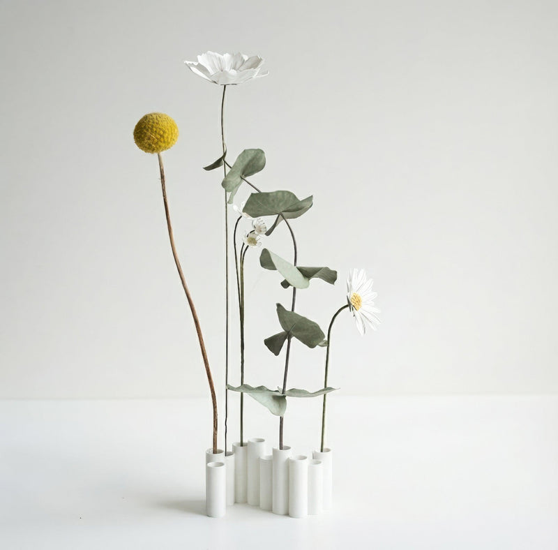 Dried Flower Vase - White