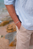 Bracelet Piran - Beige Rayé Blanc