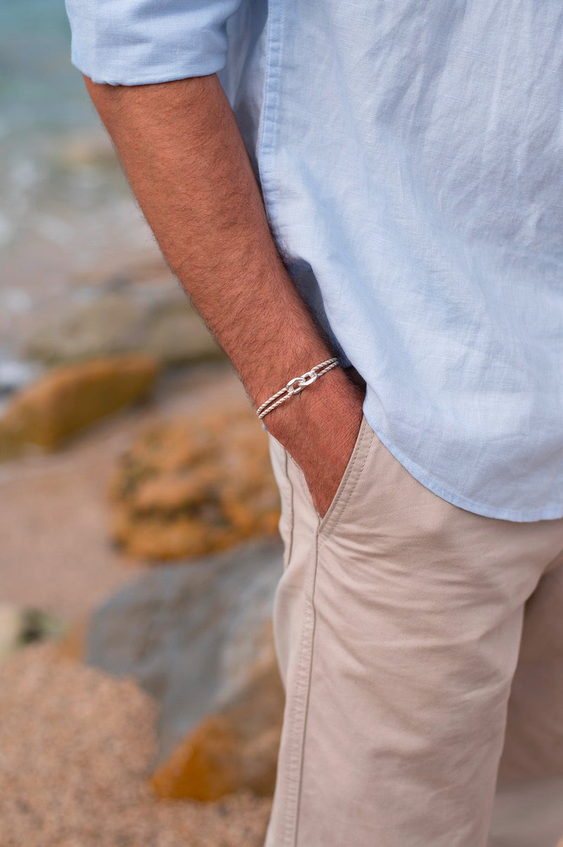 Bracelet Piran - Beige Rayé Blanc