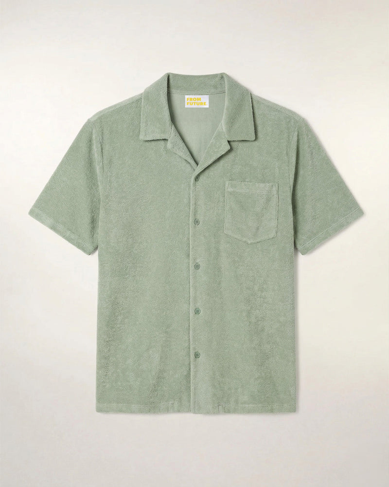 Chemise Manches Courtes En Éponge - Sage Green