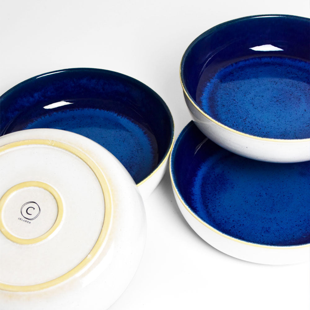 Plat De Service Rond - Bleu Odyssée