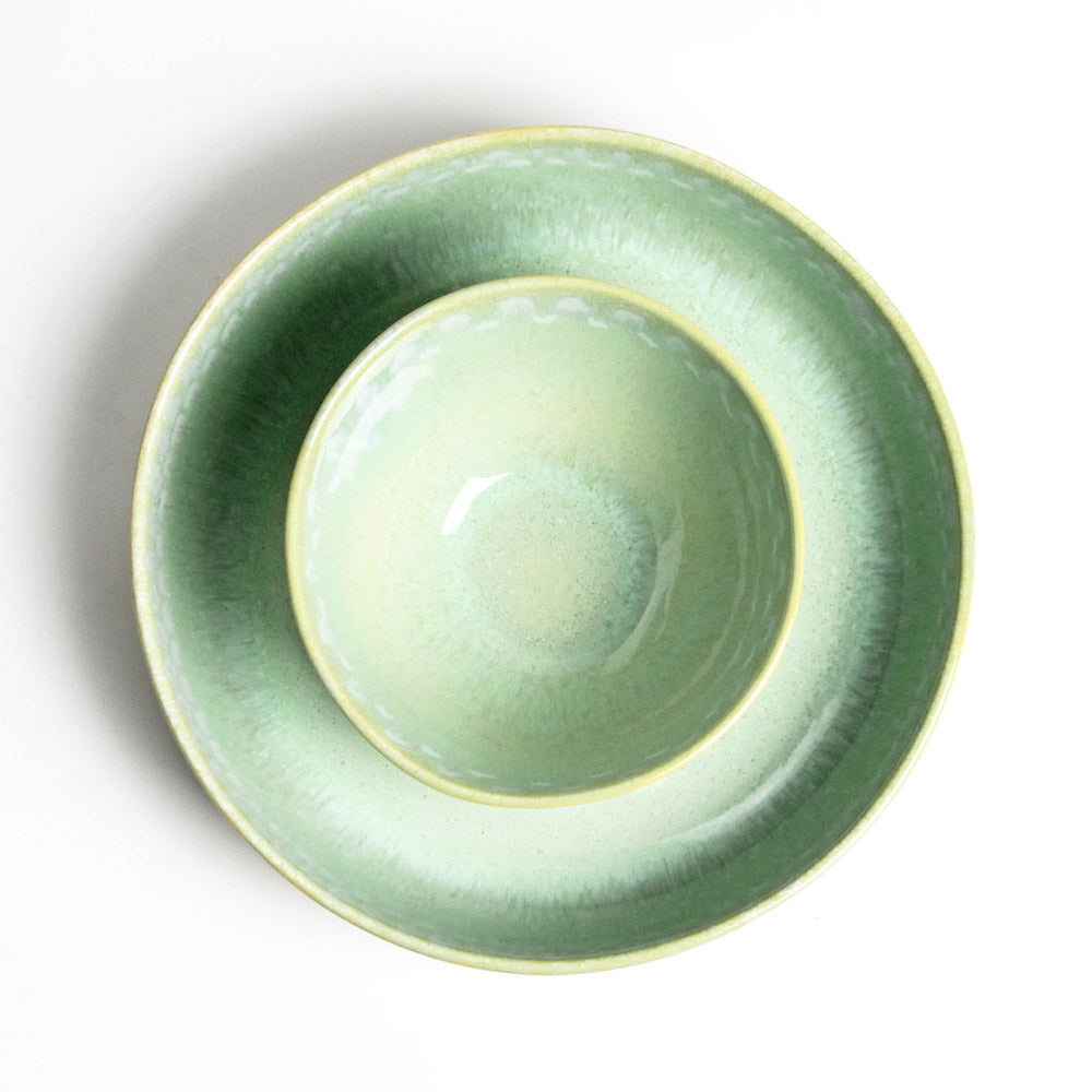 Round Serving Dish - Bold Green