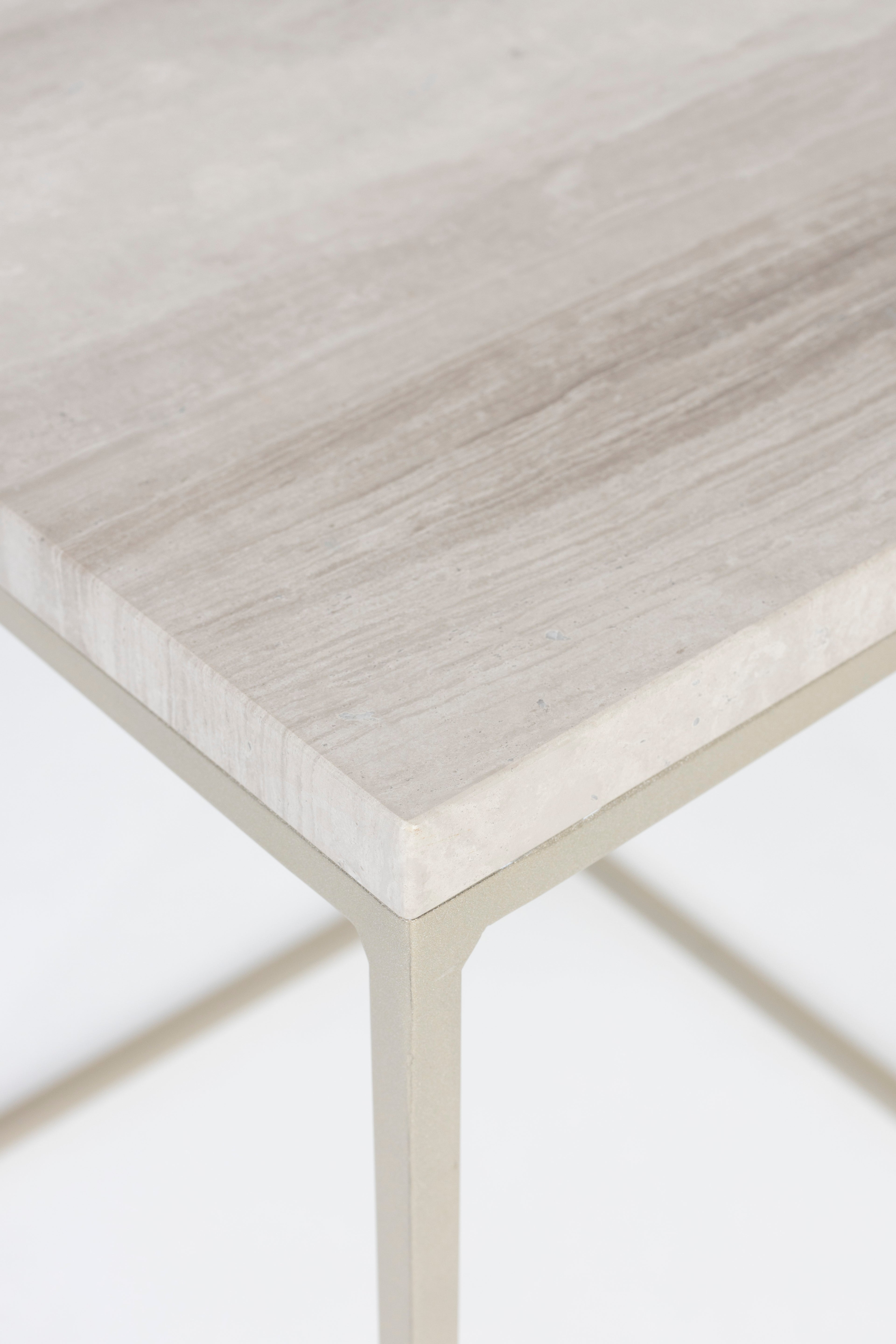 Stray - Side Table - Solid Marble - Gray Marble