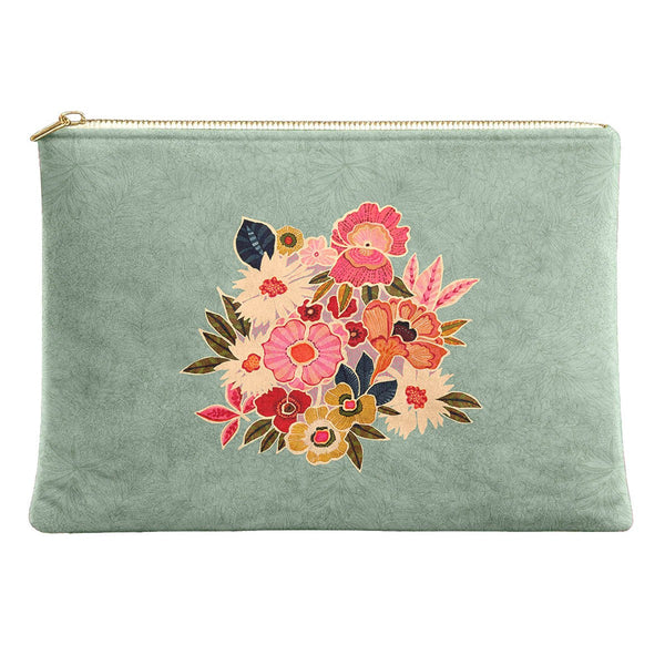 Kimiko - Pochette - Velours 19X28 Cm - Celadon