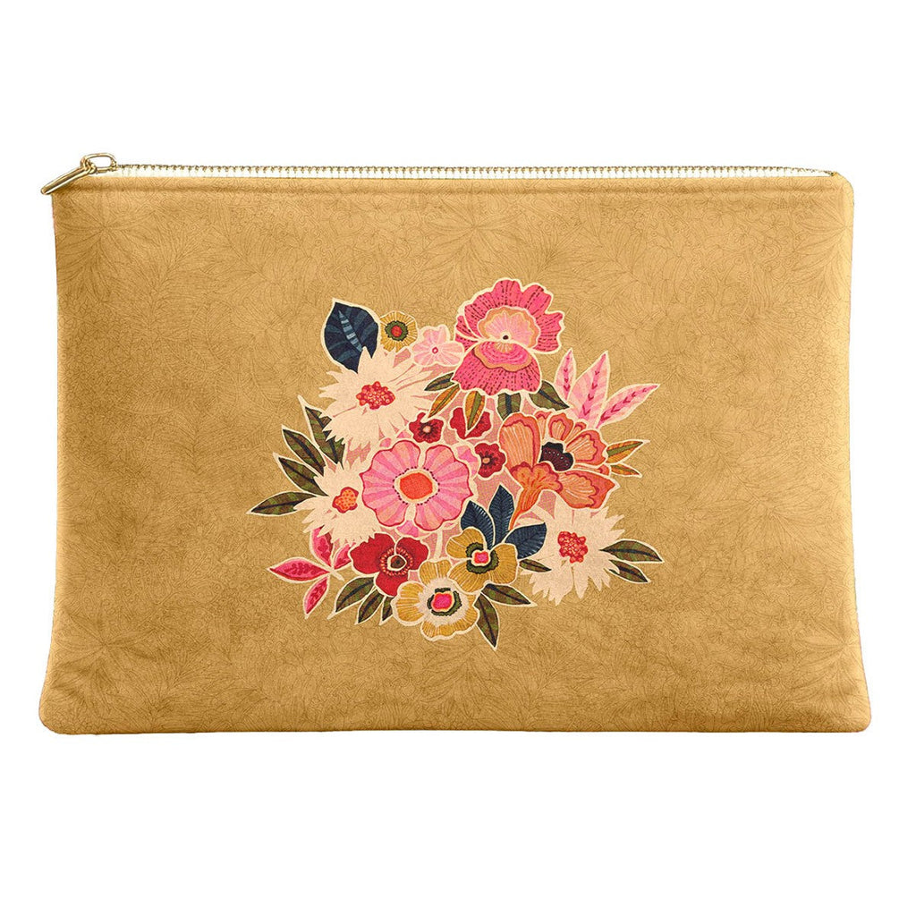 Pochette Velours 19X28 Cm Kimiko Ocre