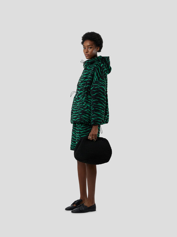 Windbreaker-Mantel Tony In Forest Green Zebra Wool