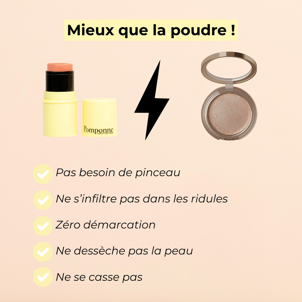Pomponne Fantastick Highlighter Rose Gold mejor que el polvo
