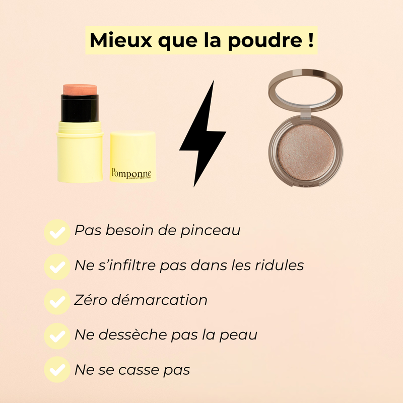 Pomponne Fantastick Highlighter Rose Gold mejor que el polvo