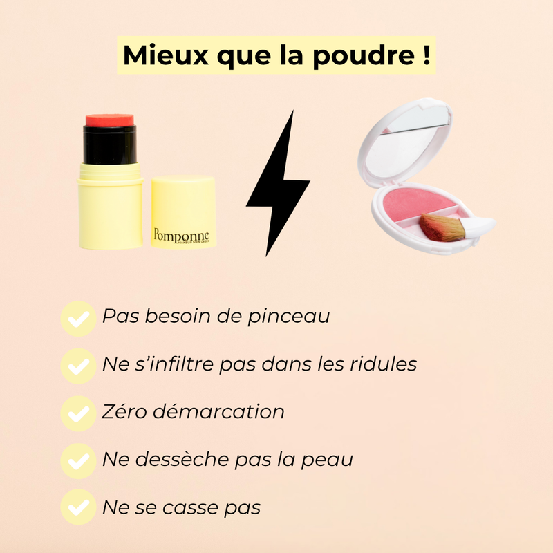 Pomponne fantastick baume et blush hibiscus mieux que poudre