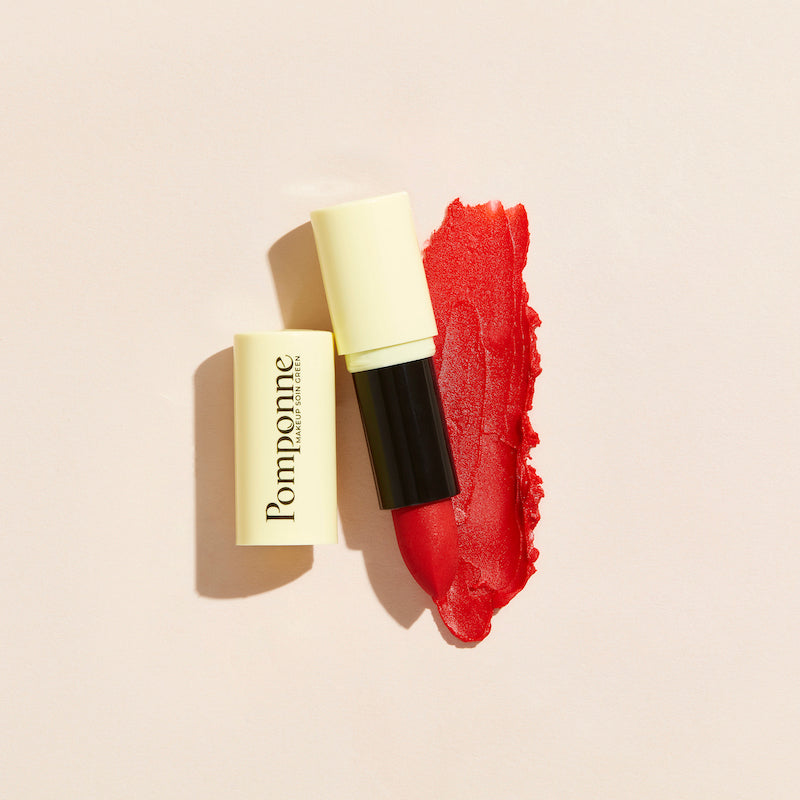 Pomponne labial hidratante natural tinte rojo amapola