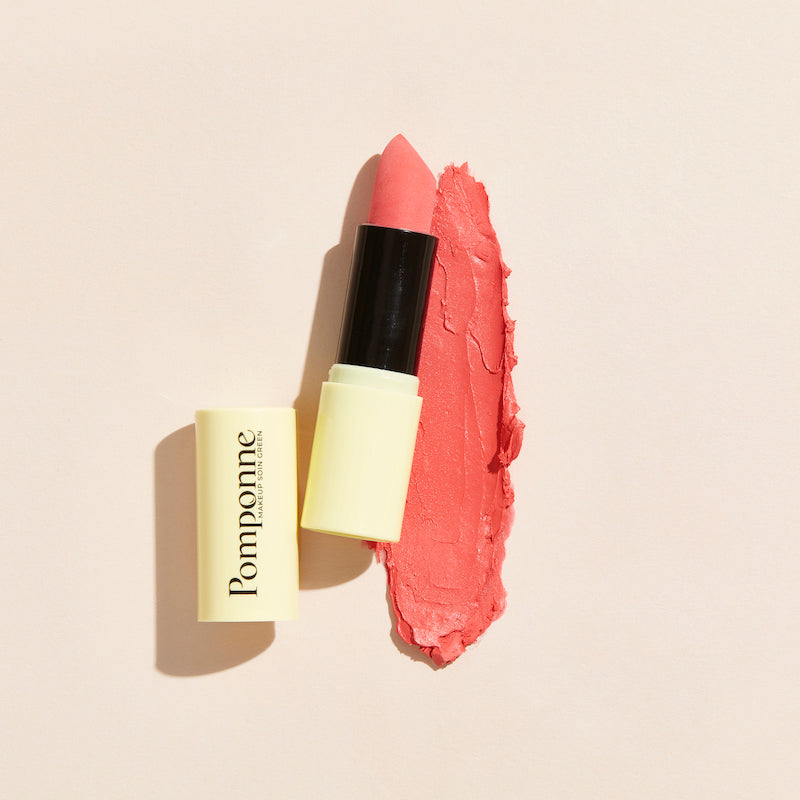 Lápiz labial hidratante natural Pomponne en tono rosa retro
