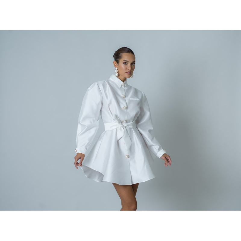 Popelin dress - Blanc