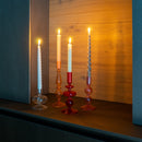 Bougeoir En Verre 20 Cm - Rouge
