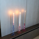 Glass Candle Holder 16cm - Pink