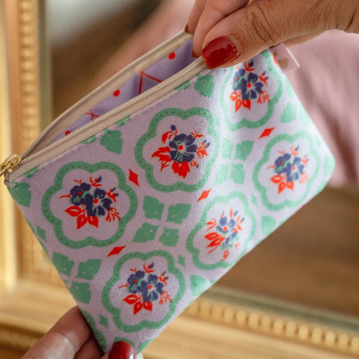 Porte-Monnaie Velours Mona Lila