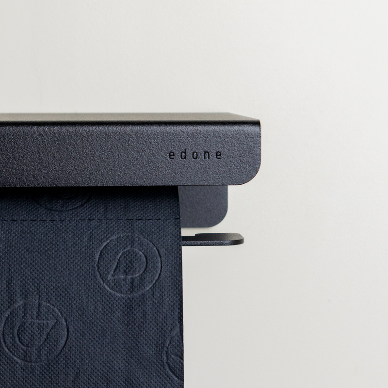 dérouleur papier toilette avec tablette design en aluminium sans perçage fabrication française